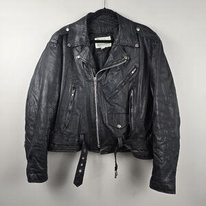 Vintage Punk Rock Classic Black Leather Moto Jacket
